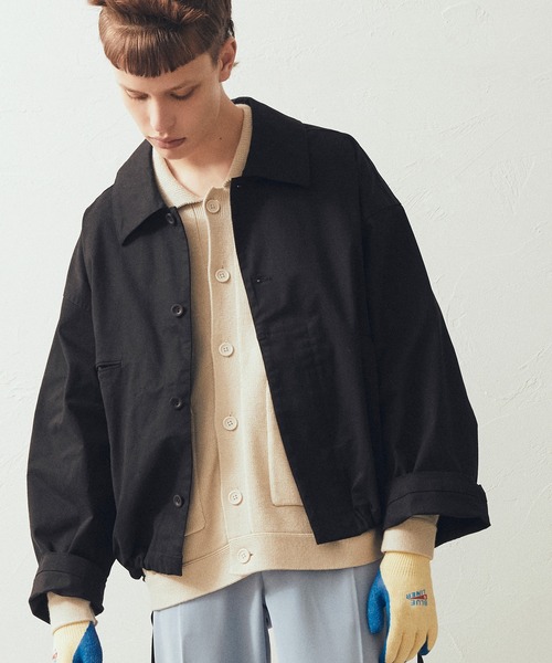AIMNAIM（エイムネイム）の「AN TRUCKER JACKET（カバーオール・メンズ・ブラック/オフホワイト/サンドベージュ・MEDIUM/LARGE）」の1枚目の写真