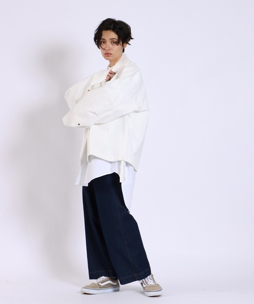 AIMNAIM（エイムネイム）の「AN TRUCKER JACKET（カバーオール・メンズ・ブラック/オフホワイト/サンドベージュ・MEDIUM/LARGE）」の4枚目の写真