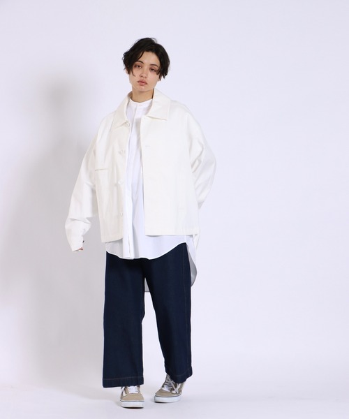AIMNAIM（エイムネイム）の「AN TRUCKER JACKET（カバーオール・メンズ・ブラック/オフホワイト/サンドベージュ・MEDIUM/LARGE）」の6枚目の写真