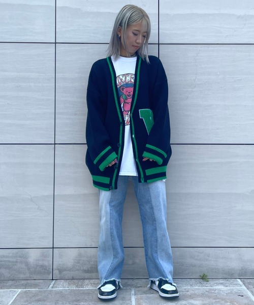 WHITELAND（ホワイトランド）の「WHITELAND/ホワイトランド/スクールカーディガン（カーディガン/ボレロ・レディース・ブラック/アイボリー・FREE）」の4枚目の写真