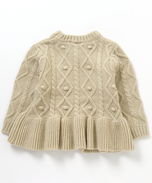 apres les cours（アプレレクール）の「WEB限定 ポンポンペプラムニット（ニット/セーター・キッズ・ベージュ/ピンク/ラベンダー・90/100/110/120/80/130/140）」の12枚目の写真