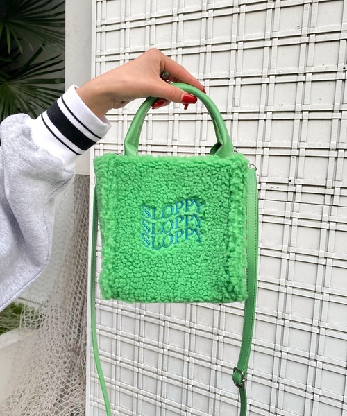 WHO'S WHO gallery（フーズフーギャラリー）の「【SLOPPY/スロッピー】ボアBAG（ショルダーバッグ・レディース・アイボリー/パープル/グリーン・FREE）」の9枚目の写真