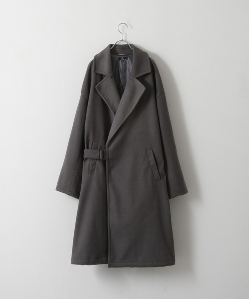 ZIP FIVE（ジップファイブ）の「【ZIP FIVE】ウールライクオーバータイロッケンコート（チェスターコート・メンズ・ブラック/ネイビー/カーキ/アイボリー/グレイッシュベージュ/チャコール・MEDIUM/LARGE）」の4枚目の写真