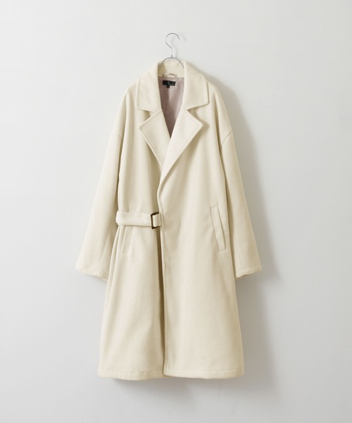 ZIP FIVE（ジップファイブ）の「【ZIP FIVE】ウールライクオーバータイロッケンコート（チェスターコート・メンズ・ブラック/ネイビー/カーキ/アイボリー/グレイッシュベージュ/チャコール・MEDIUM/LARGE）」の2枚目の写真