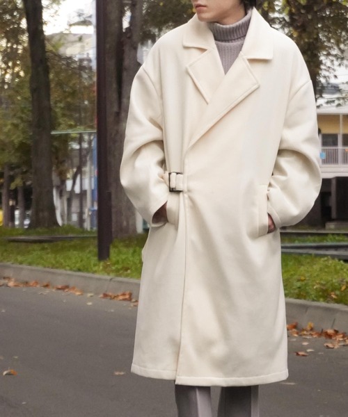 ZIP FIVE（ジップファイブ）の「【ZIP FIVE】ウールライクオーバータイロッケンコート（チェスターコート・メンズ・ブラック/ネイビー/カーキ/アイボリー/グレイッシュベージュ/チャコール・MEDIUM/LARGE）」の15枚目の写真