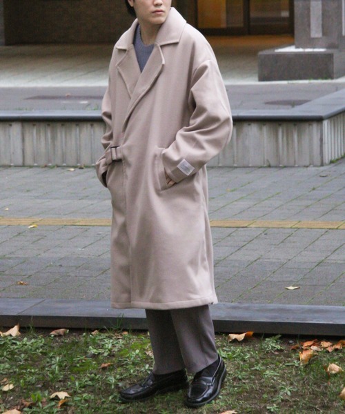 ZIP FIVE（ジップファイブ）の「【ZIP FIVE】ウールライクオーバータイロッケンコート（チェスターコート・メンズ・ブラック/ネイビー/カーキ/アイボリー/グレイッシュベージュ/チャコール・MEDIUM/LARGE）」の10枚目の写真