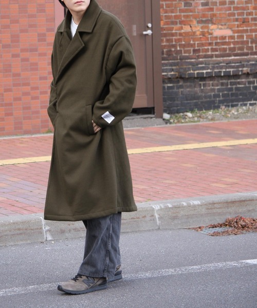 ZIP FIVE（ジップファイブ）の「【ZIP FIVE】ウールライクオーバータイロッケンコート（チェスターコート・メンズ・ブラック/ネイビー/カーキ/アイボリー/グレイッシュベージュ/チャコール・MEDIUM/LARGE）」の11枚目の写真