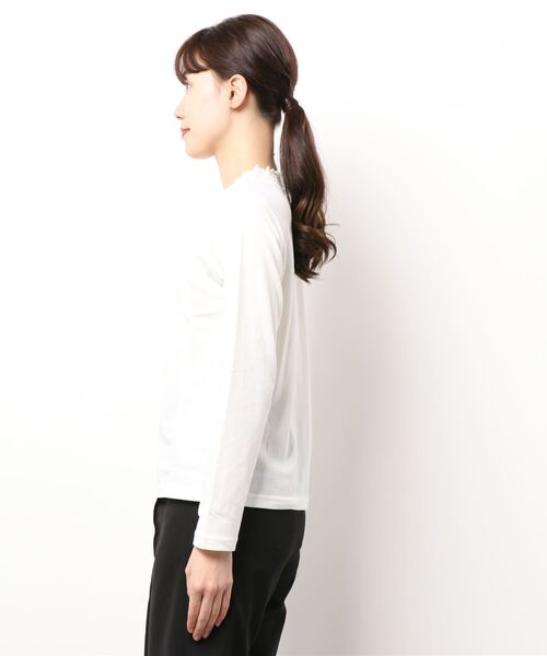 ehka sopo（エヘカソポ）の「シャーリング襟テレコカットソー（Tシャツ/カットソー・レディース・ブラック/オフホワイト/キナリ・ﾌﾘ-）」の5枚目の写真