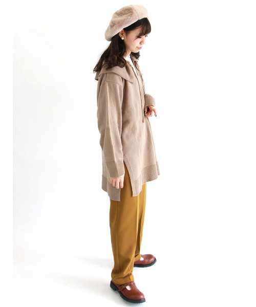 ehka sopo（エヘカソポ）の「シャーリング襟テレコカットソー（Tシャツ/カットソー・レディース・ブラック/オフホワイト/キナリ・ﾌﾘ-）」の11枚目の写真