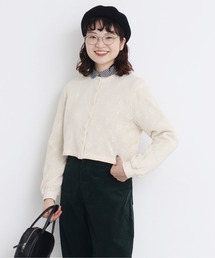 CHILD WOMAN | 花メッシュジャガード クルーネックショートカーディガン(カーディガン/ボレロ)