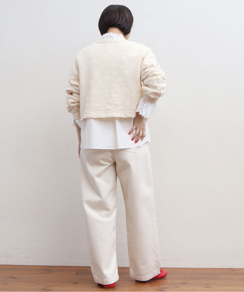 CHILD WOMAN（チャイルドウーマン）の「☆花メッシュジャガード クルーネックショートカーディガン（カーディガン/ボレロ・レディース・アイボリー/ピンク/レッド/ブラウン/ピンク系その他・FREE）」の14枚目の写真