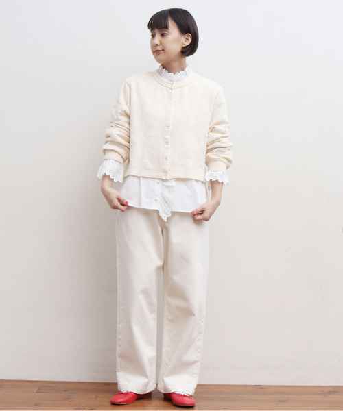 CHILD WOMAN（チャイルドウーマン）の「☆花メッシュジャガード クルーネックショートカーディガン（カーディガン/ボレロ・レディース・アイボリー/ピンク/レッド/ブラウン/ピンク系その他・FREE）」の15枚目の写真