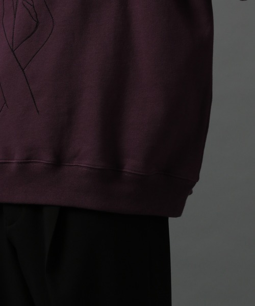 HARE（ハレ）の「フラワーステッチスウェット(HARE)（スウェット・メンズ・ブラック/パープル/オフホワイト・SMALL/MEDIUM）」の13枚目の写真