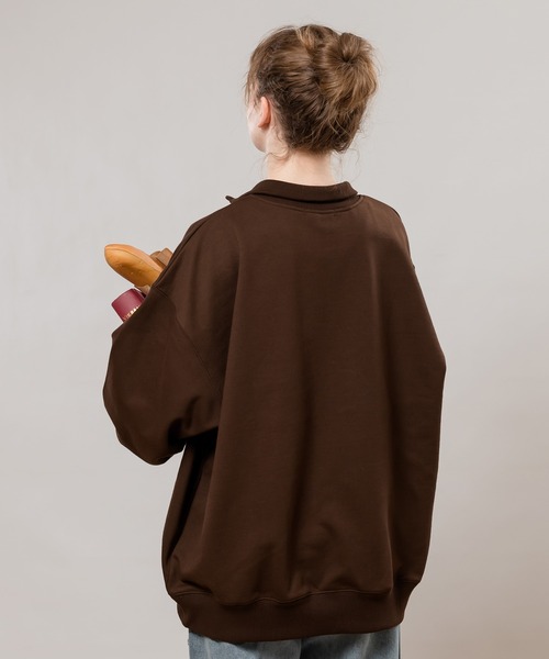 MUHET(ミュエータ)の「裏毛ハーフジップスウェット(スウェット・レディース・ダークブラウン/グリーン/ベージュ・SMALL/X-LARGE/MEDIUM)」の19枚目の写真