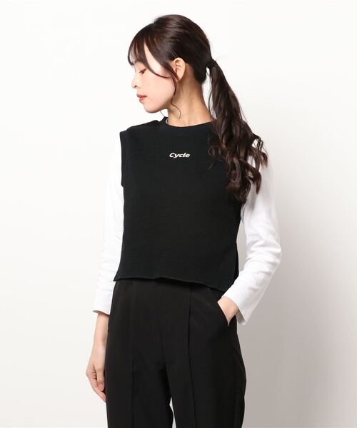 Cycle By Myob（サイクル バイ エムワイオービー）の「CYCLE SLEEVELESS TOPS CYCLE21AW-TP03（ベスト・レディース・ホワイト/ブラック・FREE）」の12枚目の写真