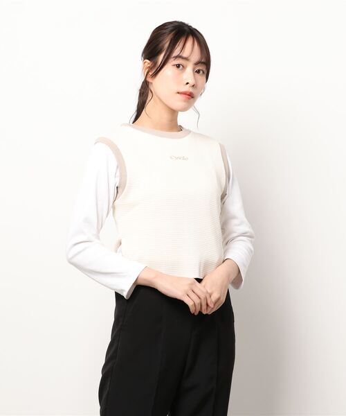 Cycle By Myob（サイクル バイ エムワイオービー）の「CYCLE SLEEVELESS TOPS CYCLE21AW-TP03（ベスト・レディース・ホワイト/ブラック・FREE）」の7枚目の写真