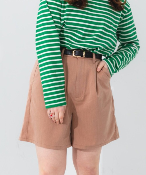 nemne store(ネンネストア)の「タック入りショートパンツ / セットアップ可能(その他パンツ・レディース・ライトブラウン/ベージュ・フリー)」の2枚目の写真