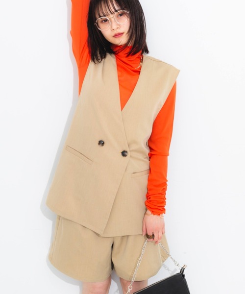 nemne store(ネンネストア)の「タック入りショートパンツ / セットアップ可能(その他パンツ・レディース・ライトブラウン/ベージュ・フリー)」の5枚目の写真