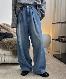 chuclla | ワイドシルエット ウォッシュタックデニム je-101 chw22s041(その他パンツ)