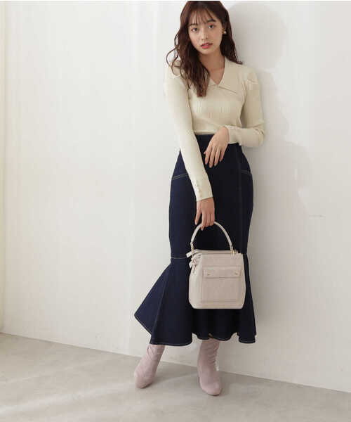 PROPORTION BODY DRESSING（プロポーションボディドレッシング）の「Ｖネック襟付きニット / 1212170107（ニット/セーター・レディース・ネイビー/オフホワイト/イエロー系その他・SMALL/MEDIUM）」の11枚目の写真