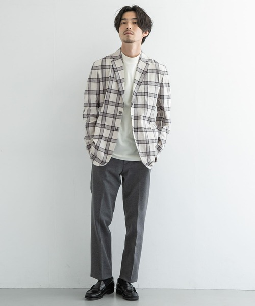 URBAN RESEARCH(アーバンリサーチ)の「URBAN RESEARCH Tailor キャンバスチェックジャケット(スーツジャケット・メンズ・ホワイト・SMALL/MEDIUM/LARGE)」の3枚目の写真