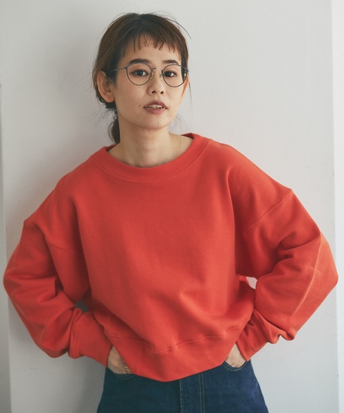 and R(アンドアール)の「ショートスウェット(Tシャツ/カットソー・レディース・オレンジ/アイボリー・FREE)」の6枚目の写真
