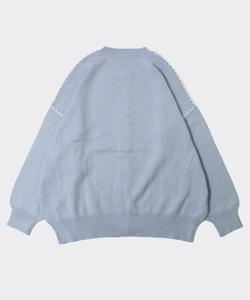 one way（ワンウェイ）の「クルーネック/ハンドステッチBIGカーディガン（カーディガン/ボレロ・レディース・ホワイト/ライトブルー/ベージュ/ライトグリーン・FREE）」の10枚目の写真