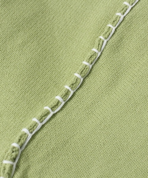 one way（ワンウェイ）の「クルーネック/ハンドステッチBIGカーディガン（カーディガン/ボレロ・レディース・ホワイト/ライトブルー/ベージュ/ライトグリーン・FREE）」の8枚目の写真