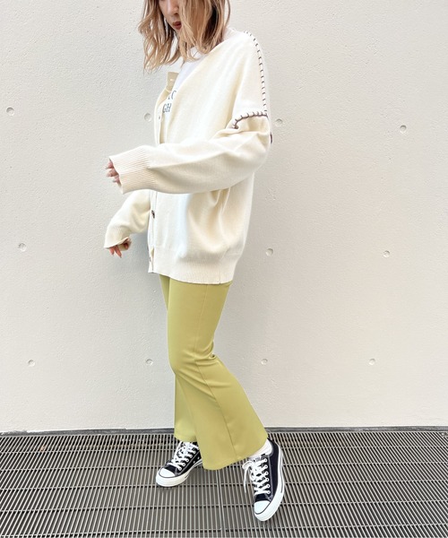 one way（ワンウェイ）の「クルーネック/ハンドステッチBIGカーディガン（カーディガン/ボレロ・レディース・ホワイト/ライトブルー/ベージュ/ライトグリーン・FREE）」の18枚目の写真