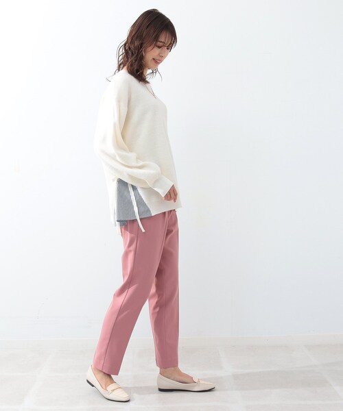 DRESKIP（ドレスキップ）の「◆サイドリボン切り替えニット（ニット/セーター・レディース・オフホワイト/ライトグリーン/グレー系その他/レモンイエロー・02/03/04）」の8枚目の写真