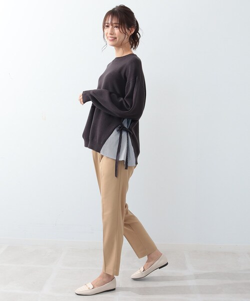 DRESKIP（ドレスキップ）の「◆サイドリボン切り替えニット（ニット/セーター・レディース・オフホワイト/ライトグリーン/グレー系その他/レモンイエロー・02/03/04）」の13枚目の写真