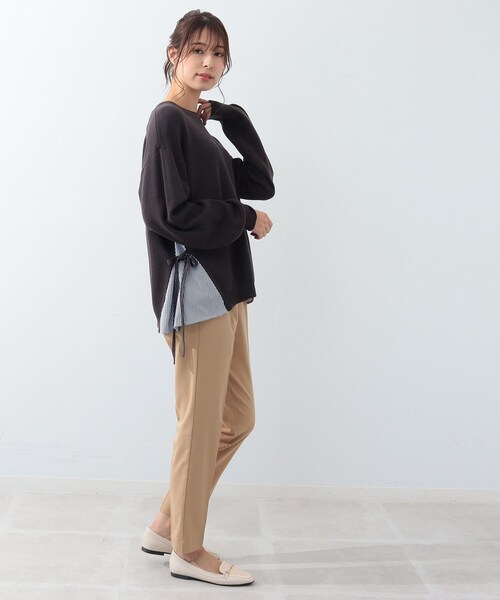 DRESKIP（ドレスキップ）の「◆サイドリボン切り替えニット（ニット/セーター・レディース・オフホワイト/ライトグリーン/グレー系その他/レモンイエロー・02/03/04）」の14枚目の写真