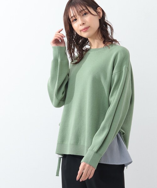 DRESKIP（ドレスキップ）の「◆サイドリボン切り替えニット（ニット/セーター・レディース・オフホワイト/ライトグリーン/グレー系その他/レモンイエロー・02/03/04）」の17枚目の写真