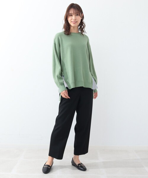 DRESKIP（ドレスキップ）の「◆サイドリボン切り替えニット（ニット/セーター・レディース・オフホワイト/ライトグリーン/グレー系その他/レモンイエロー・02/03/04）」の20枚目の写真