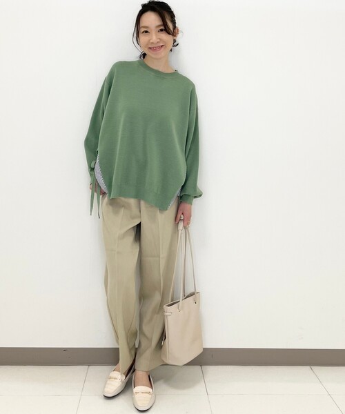 DRESKIP（ドレスキップ）の「◆サイドリボン切り替えニット（ニット/セーター・レディース・オフホワイト/ライトグリーン/グレー系その他/レモンイエロー・02/03/04）」の21枚目の写真