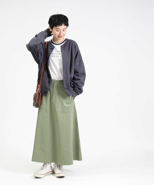 HONEYSUCKLE ROSE(ハニーサックルローズ)の「【HONEYSUCKLE ROSE】裏毛ビッグジャケット(カーディガン/ボレロ・レディース・ブルー/キナリ/ダークグレー・M/L)」の9枚目の写真