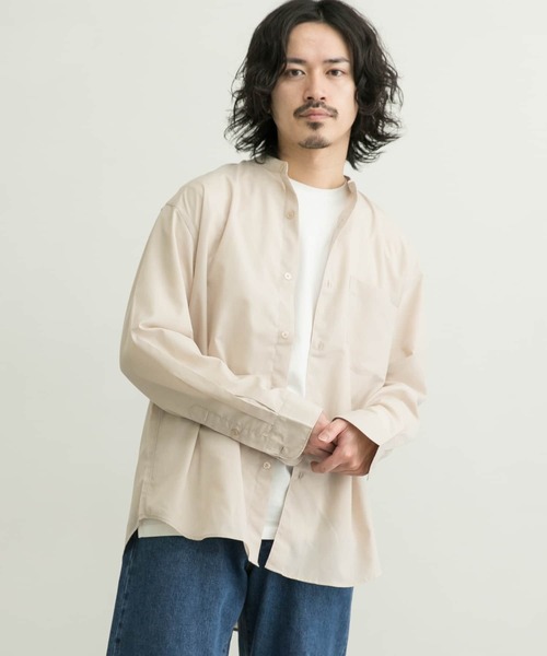 URBAN RESEARCH(アーバンリサーチ)の「『UR TECH Smart Linen Touch』UR TECHバンドカラーシャツ(シャツ/ブラウス・メンズ・チャコールグレー/ブラウン系その他/ベージュ系その他・SMALL/MEDIUM/LARGE)」の4枚目の写真