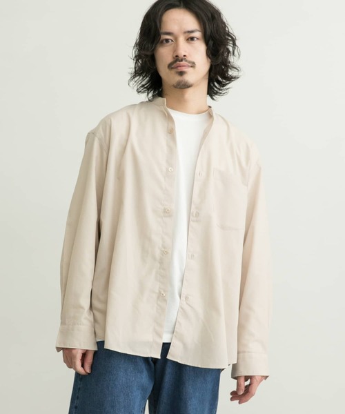 URBAN RESEARCH(アーバンリサーチ)の「『UR TECH Smart Linen Touch』UR TECHバンドカラーシャツ(シャツ/ブラウス・メンズ・チャコールグレー/ブラウン系その他/ベージュ系その他・SMALL/MEDIUM/LARGE)」の5枚目の写真