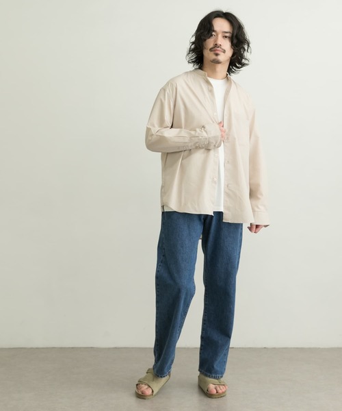 URBAN RESEARCH(アーバンリサーチ)の「『UR TECH Smart Linen Touch』UR TECHバンドカラーシャツ(シャツ/ブラウス・メンズ・チャコールグレー/ブラウン系その他/ベージュ系その他・SMALL/MEDIUM/LARGE)」の6枚目の写真