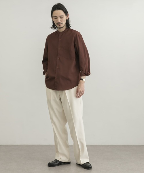 URBAN RESEARCH(アーバンリサーチ)の「『UR TECH Smart Linen Touch』UR TECHバンドカラーシャツ(シャツ/ブラウス・メンズ・チャコールグレー/ブラウン系その他/ベージュ系その他・SMALL/MEDIUM/LARGE)」の20枚目の写真