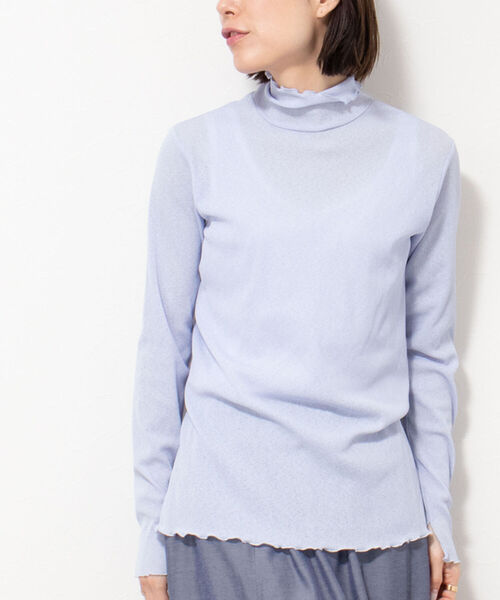 NOLLEY’S(ノーリーズ)の「ドライテレコハイネックプルオーバーカットソー(Tシャツ/カットソー・レディース・オフホワイト/ラベンダー/サックスブルー・FREE)」の6枚目の写真