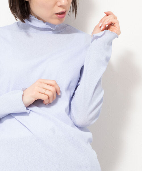NOLLEY’S(ノーリーズ)の「ドライテレコハイネックプルオーバーカットソー(Tシャツ/カットソー・レディース・オフホワイト/ラベンダー/サックスブルー・FREE)」の7枚目の写真