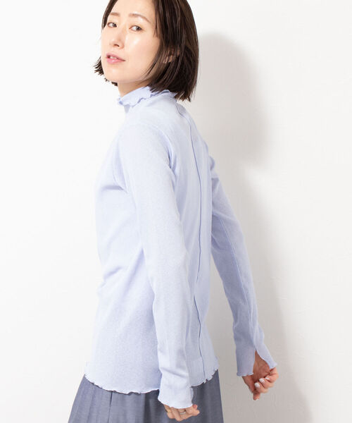 NOLLEY’S(ノーリーズ)の「ドライテレコハイネックプルオーバーカットソー(Tシャツ/カットソー・レディース・オフホワイト/ラベンダー/サックスブルー・FREE)」の8枚目の写真