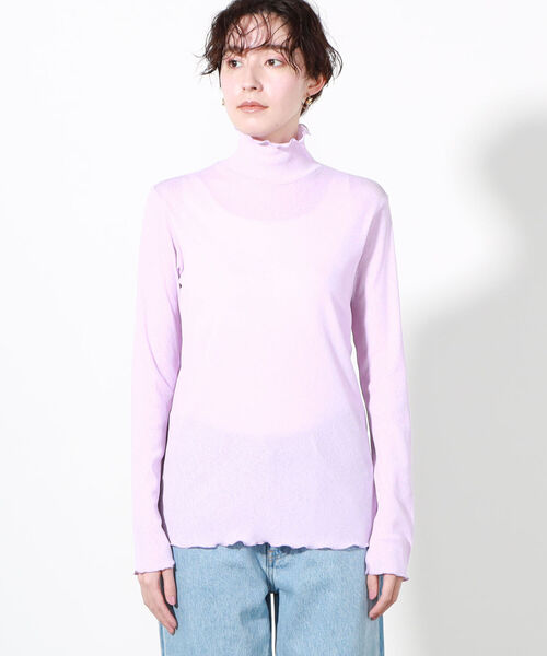 NOLLEY’S(ノーリーズ)の「ドライテレコハイネックプルオーバーカットソー(Tシャツ/カットソー・レディース・オフホワイト/ラベンダー/サックスブルー・FREE)」の9枚目の写真