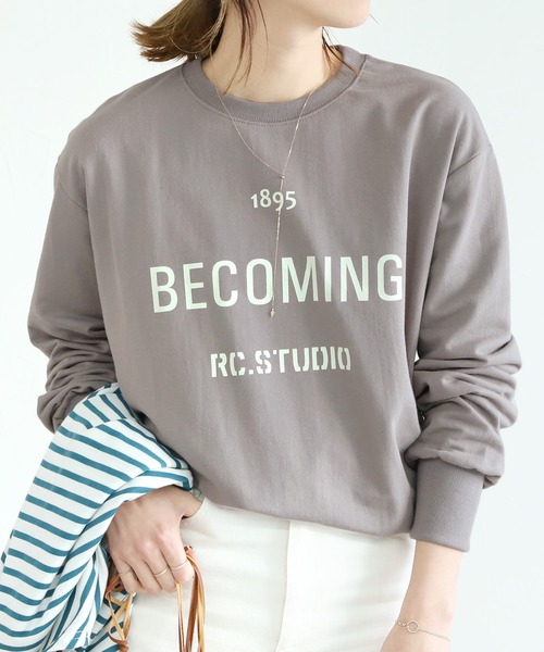 reca(レカ)の「ロゴスウェット(Tシャツ/カットソー・レディース・ベージュ/グレー/グレー系その他・FREE)」の1枚目の写真