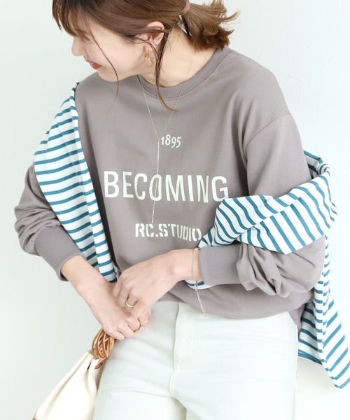 reca(レカ)の「ロゴスウェット(Tシャツ/カットソー・レディース・ベージュ/グレー/グレー系その他・FREE)」の5枚目の写真