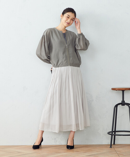 COMME CA ISM(コムサイズム)の「シアーブルゾン(ブルゾン・レディース・ベージュ/グリーン/チャコール・MEDIUM/LARGE)」の5枚目の写真