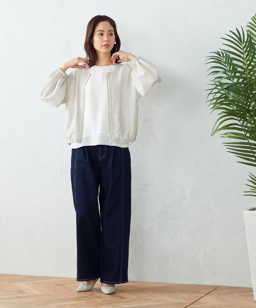 COMME CA ISM(コムサイズム)の「シアーブルゾン(ブルゾン・レディース・ベージュ/グリーン/チャコール・MEDIUM/LARGE)」の8枚目の写真