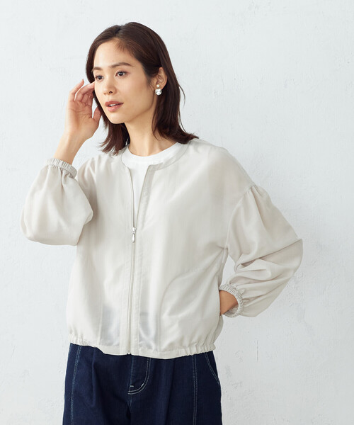 COMME CA ISM(コムサイズム)の「シアーブルゾン(ブルゾン・レディース・ベージュ/グリーン/チャコール・MEDIUM/LARGE)」の10枚目の写真