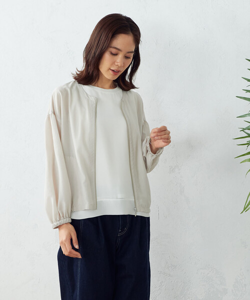 COMME CA ISM(コムサイズム)の「シアーブルゾン(ブルゾン・レディース・ベージュ/グリーン/チャコール・MEDIUM/LARGE)」の21枚目の写真